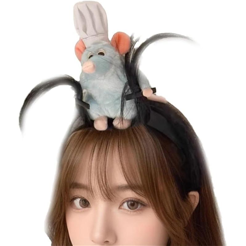 Mouse Hair Ornament Bangs Hairpin Cute Headband Headband Mouse Decoration Headband Hairband Stuffed Toy Cosplay Party Adults Children Magic Wind