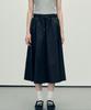 Marop 3114 Nylon Flare Skirt (Black)
