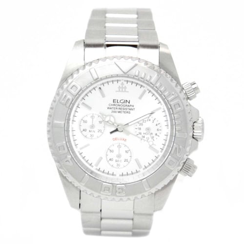 

Мужские серебристые часы-хронограф для дайвинга Elgin FK1120S