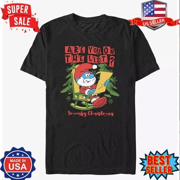 The Smurfs Are You On The List Short Sleeve T-Shirt, S-5XL 3XL