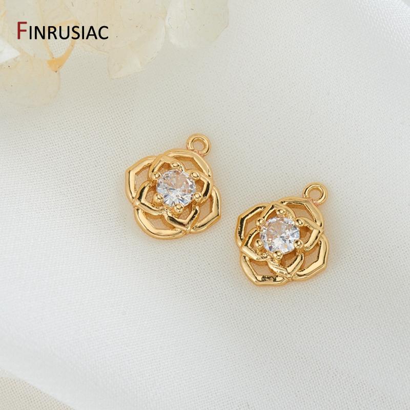 

4 Kinds 14K Pave Setting Zircon Cross, Water Drop, Wing, Fairy Pendants, DIY Making Necklace Earrings Bracelet Wholesale Pendant 1 piece