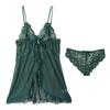 Transparent Red Sexy Lingerie Women's Underwear See Through Sleepwear Lace Nightdress and Panty Pijamas Sets Female Sexy Nighty