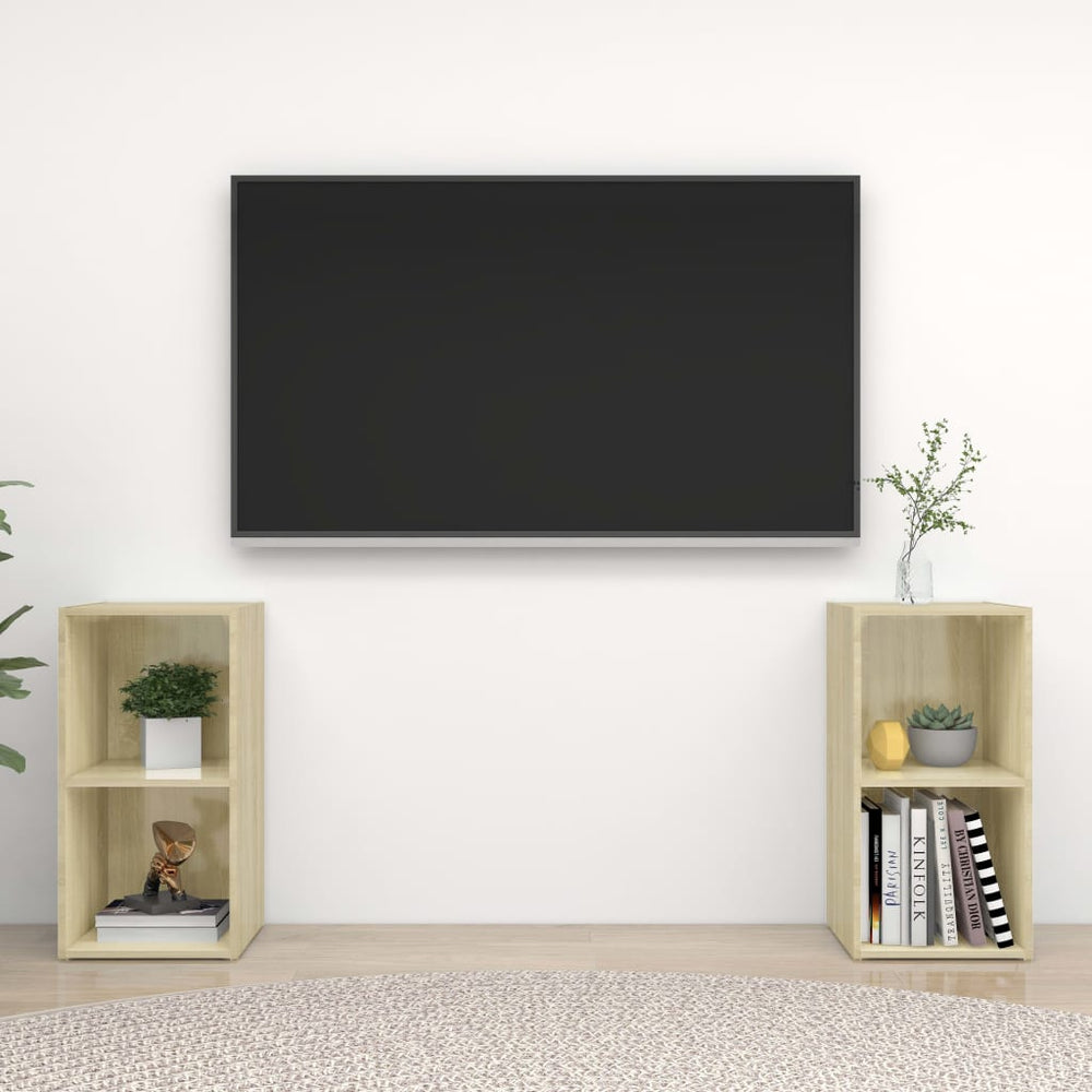 TV Stands 2 Pcs Sonoma Oak 72x35x36.5 Cm Engineered Wood