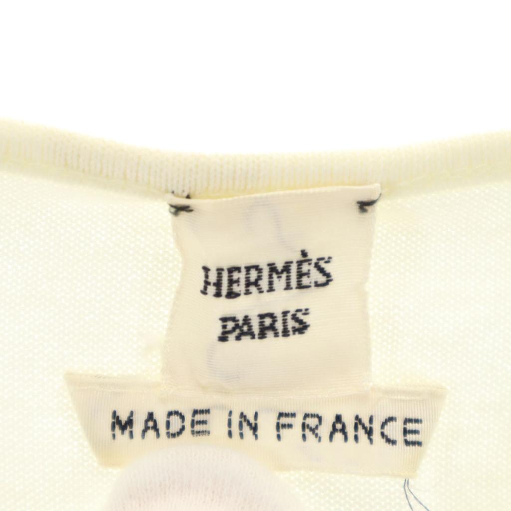 HERMES Made in France Short sleeve T-shirt 34 Ivory Women Used