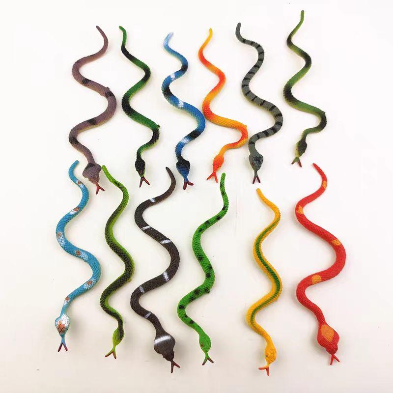 

12Pcs Lifelike Small Snake Toys Gag Gifts Playful Scary Pranks Prop Halloween Decorations Rain Forest Party Favors Kids Teens OneSize