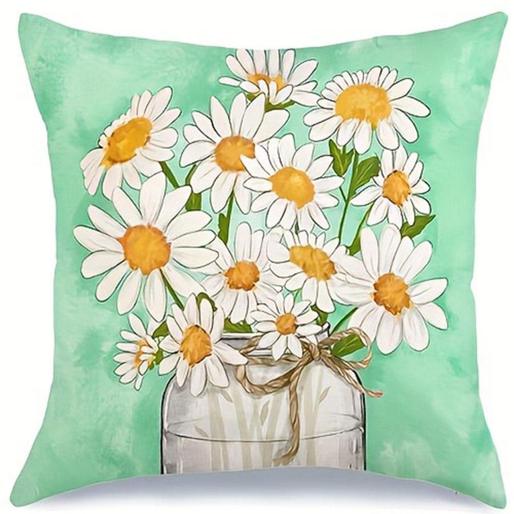 Daisy - Themed Inspirational PillowcaseBedroom Living Room Sofa Home Decor Polyester Cushion Cover with Zipper