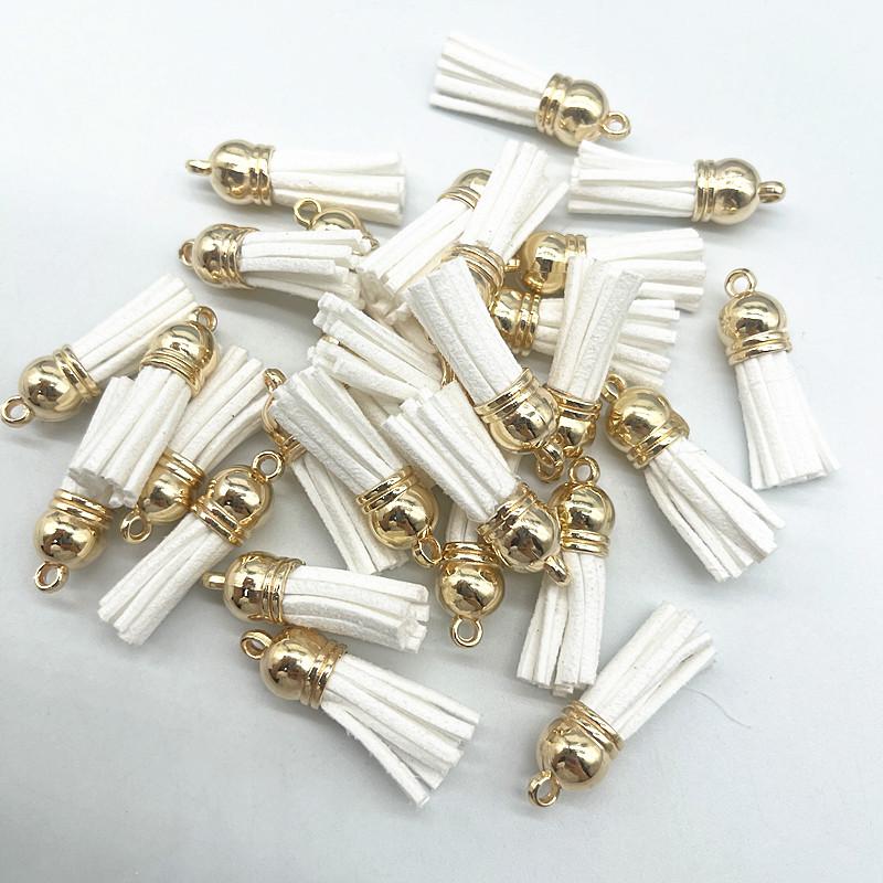 New 10pcs 38mm Vintage Leather Tassels DIY Keychain Cellphone Straps Pendant Tassels for Jewelry Earrings Findings Accessories