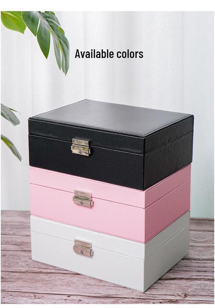 Double-Layer PU Leather Jewelry Box for Earrings, Rings, Necklaces, Bracelets, and Ornaments