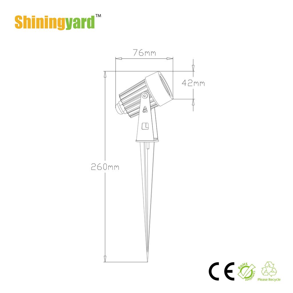 Factory IP65 LED Solar Garden Lights Outdoor Aluminum Spotlights Black 6000K Daylight Bright & Dim Function