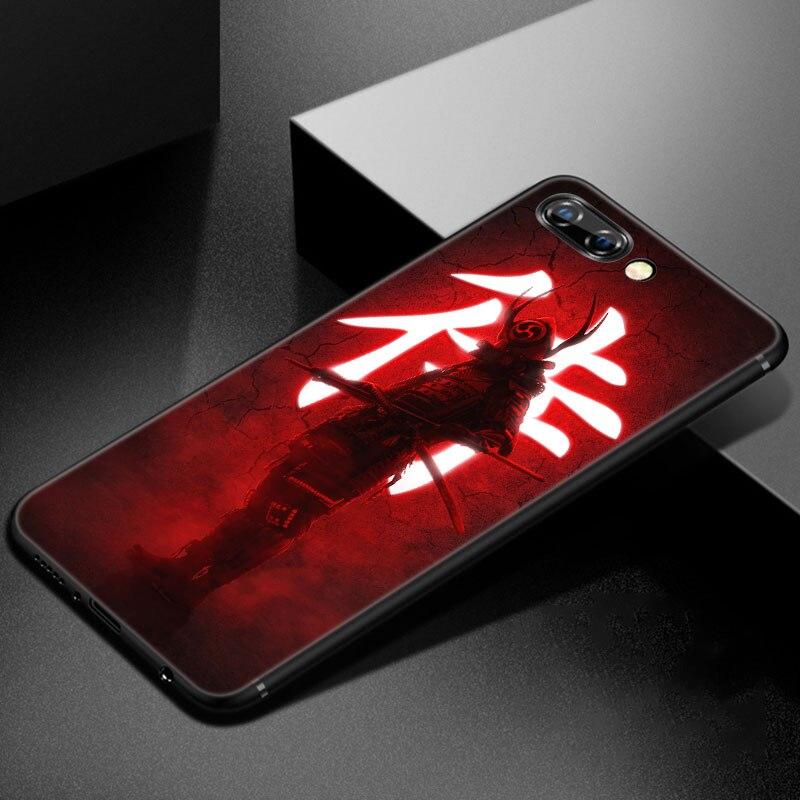 Japońska sztuka samurajska etui na telefon dla Huawei Honor 7A 8A 9X 20 Pro 8 10X Lite 7S 8C 8S 8X 9A 9C 10i 20i 30i 20E 20S czarne etui