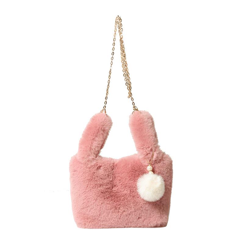 Autumn and Winter Niche Plush Bag 2025 New Women's Bag Popular Versatile Chain Messenger Bag Plush Bag Bucket Bag