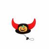 Adjustable Pumpkin Devil Horn Pet Hat Pumpkin Pattern Lightweight Dog Halloween Headwear Breathable Halloween Funny Cat Hat