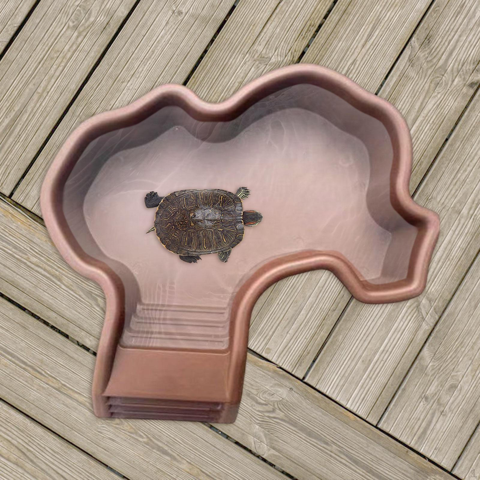 

Миска для корма черепах с пандусом для купания в бассейне, принадлежности для домашних животных, ванна для замачивания воды, миска для рептилий Without Hose