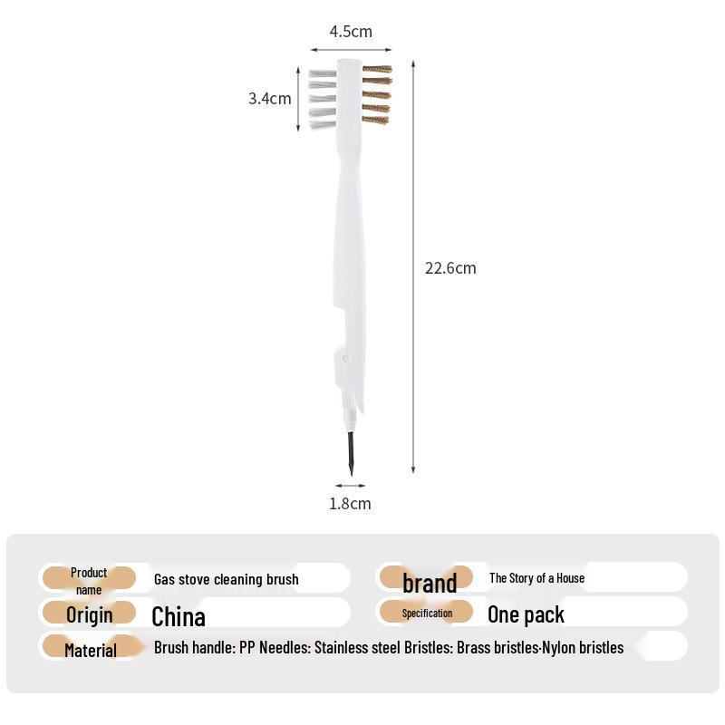 Multi-Purpose Gas Stove & Groove Cleaning Brush with Steel Wool