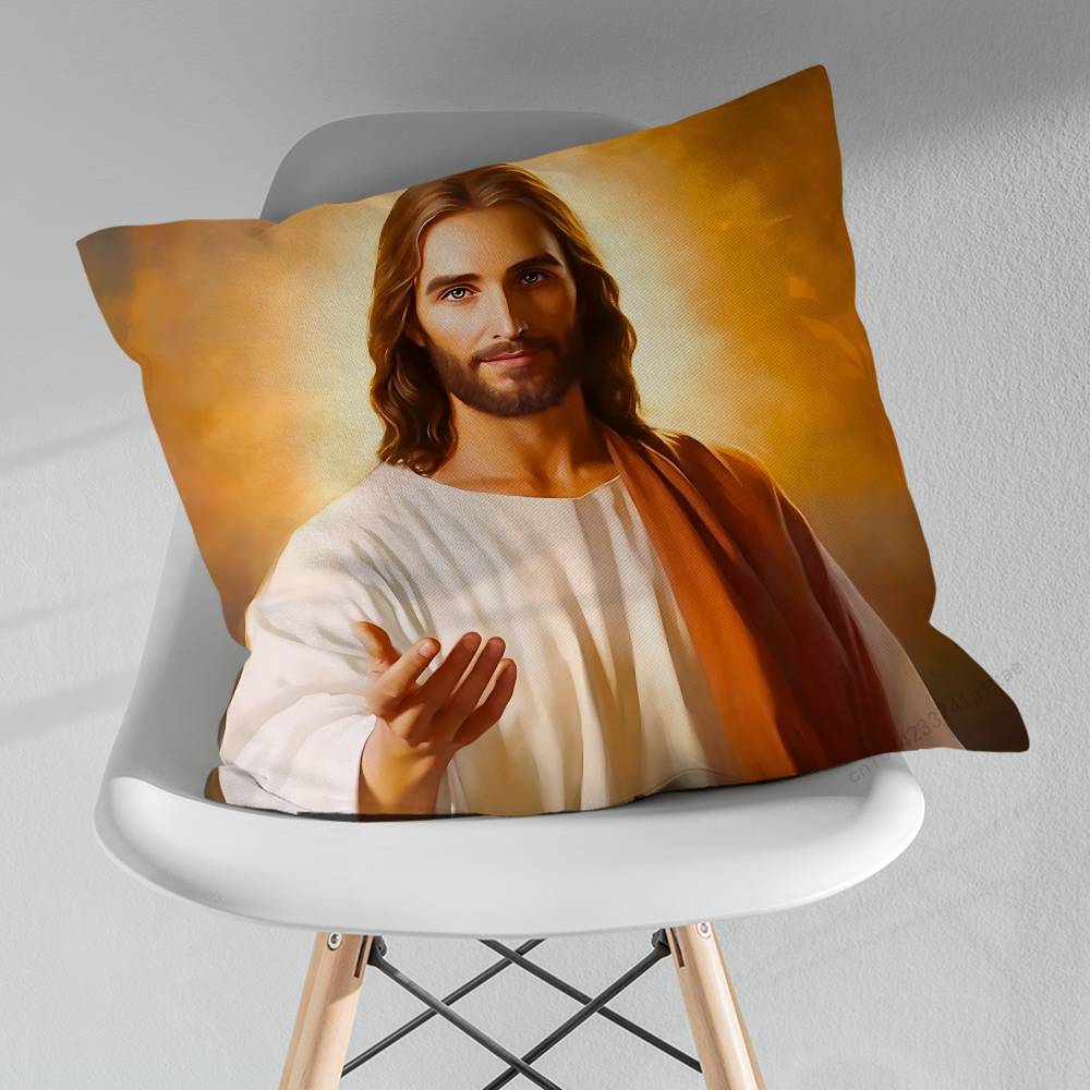 Savior Belief Jesus Pillowcase for Sofa Room Office Decor Printing Merchandise AllMatch Cushion Cover