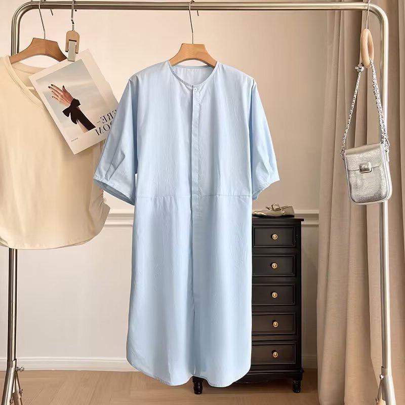

Women s Summer Casual Round Neck Shirt Dress M