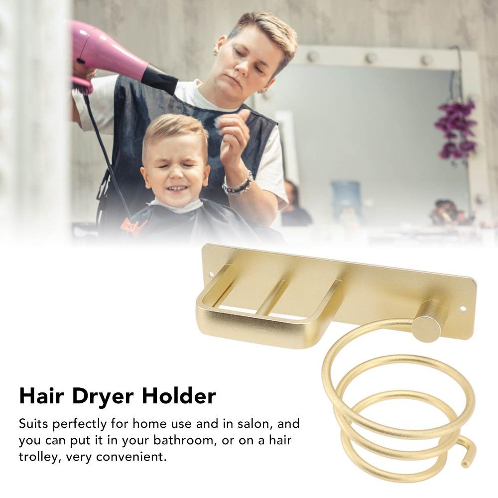 Gold Hair Straightener Holder Wall Mounted Hair Dryer Stand Hair Dryer Holder Space-Saving