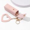 Lipstick Lip Gloss Bag Keychain PU Leather Key Rings Portable Backpack Decor