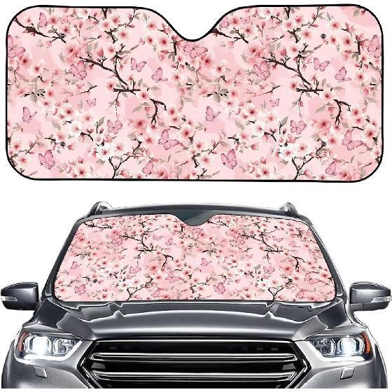 Talayituse Funny Family Dogs Print Windshield Sunshade for Car SUV Truck Foldable Uv Ray Reflector Front Window Sun Shade Visor Shield Cover