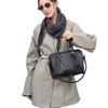 Retro First-Layer Cowhide Large-Capacity Boston Handbag Premium Shoulder Crossbody Pillow Bag Women'S Bag