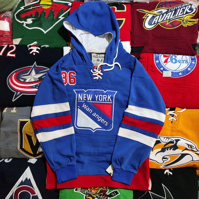 

and American Style Embroidered Oversized Ice Hockey Sweatshirt, Long-Sleeve, Fleece-Lined, Hooded, Hip-Hop Street Dance Personalized Unisex Hoodie Blue L50 European and American Code Loose Version