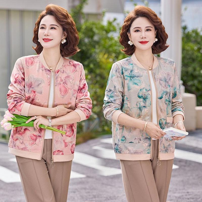 2026 Stylish Spring Jacket for Middle-Aged & Elderly Women - Loose, Lightweight, Short Top for Spring & Autumn