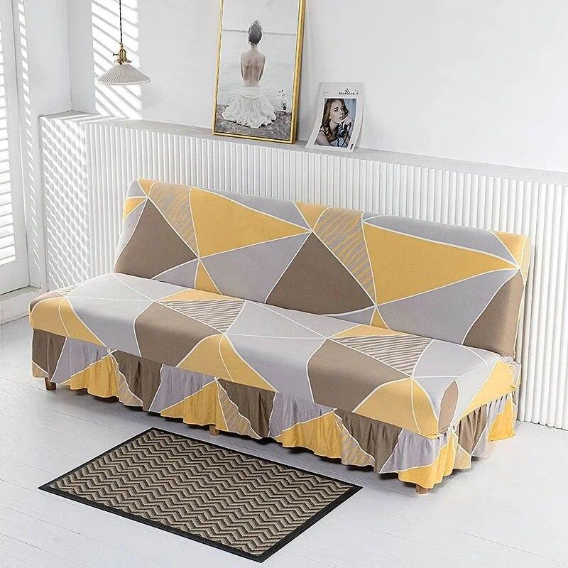 Armless Sofa Cover Elastic Full Folding Sofa Bedspread Universal Skirt Edge Sofa Cushion Full Cover Protective Cover