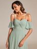 Ever-Pretty Women's Cold Shoulder Sweetheart Neckline Spaghetti Straps Chiffon Bridesmaid Dresses With Ruffle Sleeves