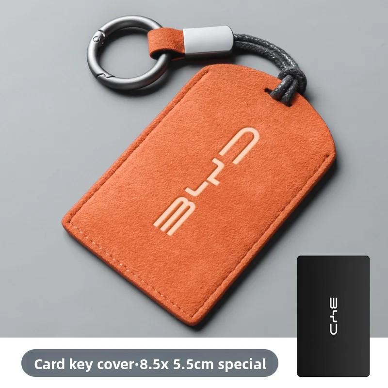 Wildleder NFC Smart Auto Schlüsselkarte Halter Schutzhülle Abdeckung Für BYD Seal Han EV Sealion 7 Song Plus Atto 3