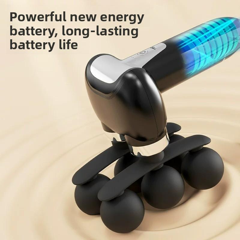 6-Heads Handhel Fascia Gun High Frequency Vibration Body Massage Gun Neck Shoulder Waist Back Handle Massager Fascia Masajeador