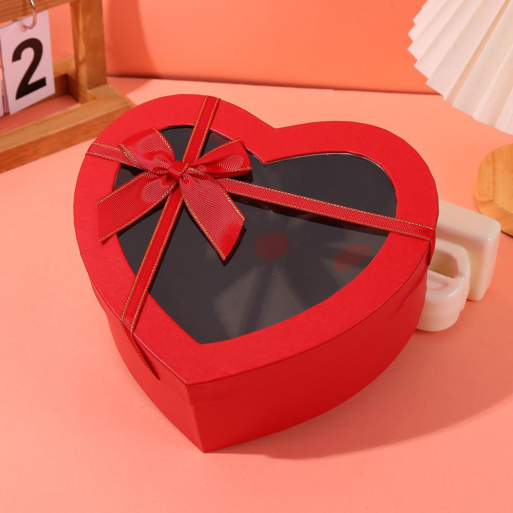 Transparent Bow Love Box Heart Bow Gift Box Qixi Valentine'S Day Gift Box Birthday Gift Box With Hand Gift Box Holiday Gift Box