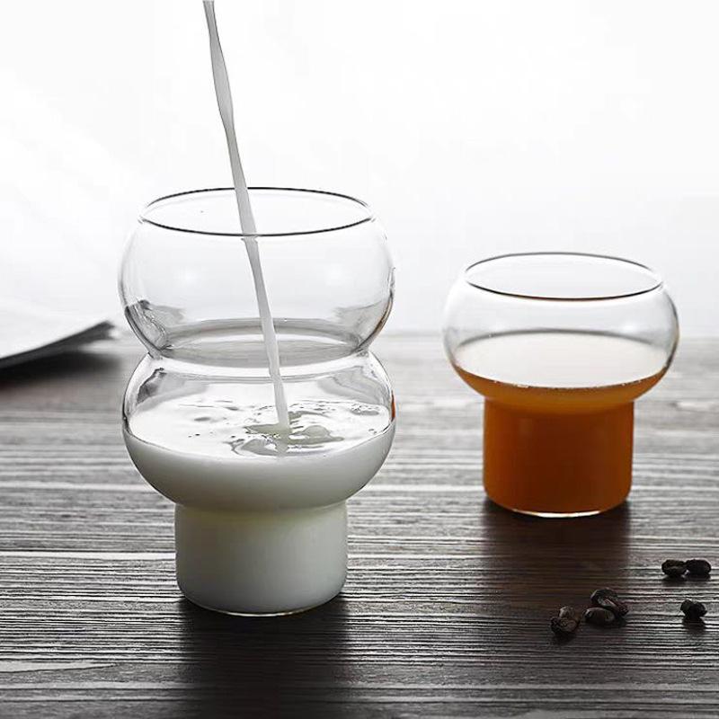 Transparante Glazen Beker Hoge Borosilicaat Hittebestendig Whiskey Wijn Yoghurt Dessert Beker Huisbar Drinkgerei Kalebasvorm Waterbeker
