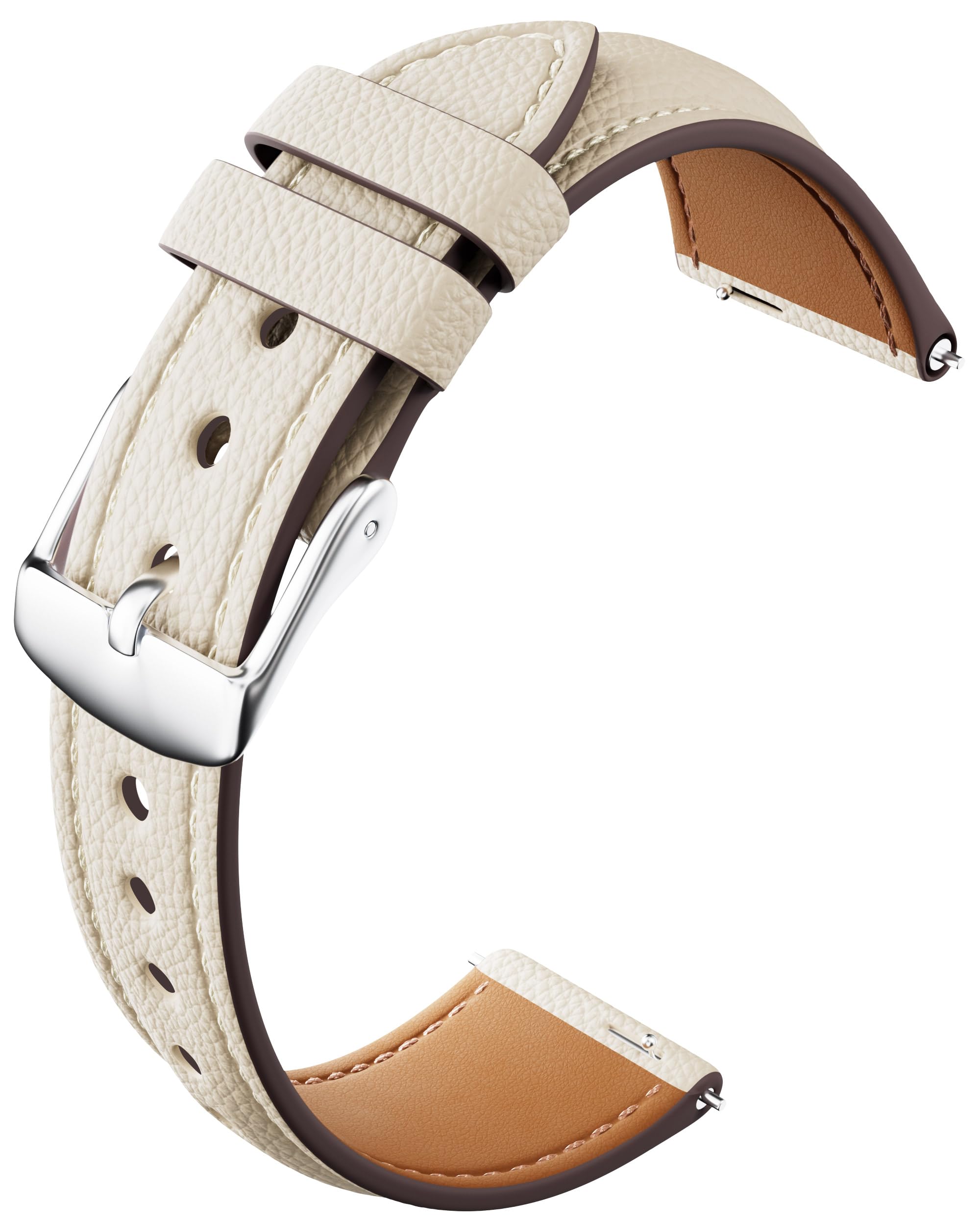 

мономам 18 мм Ремешок для смарт-часов из натуральной кожи для женщин (бежевый) бежевый