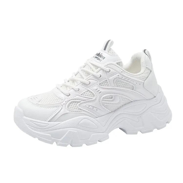 

Модные массивные кроссовки женские тренды 2024 осень белые кроссовки папы для женщины модные сетчатые дышащие кроссовки на платформе женские кроссовки для бега 35 белый