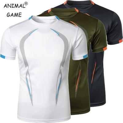 Sommer Gym Atmungsaktives T-Shirt Herren Schnelltrocknende Joggingtops Herren Leichtgewichtige Trainings-Tees Fitness-Tops Lauf-Schweißbekleidung