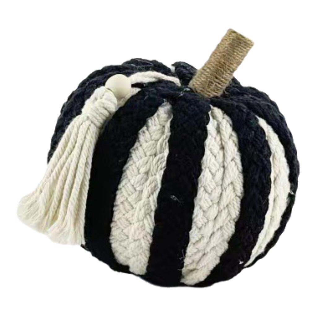 Table Halloween Pumpkin Top Decoration Handmade Woven Crafts Cotton Material