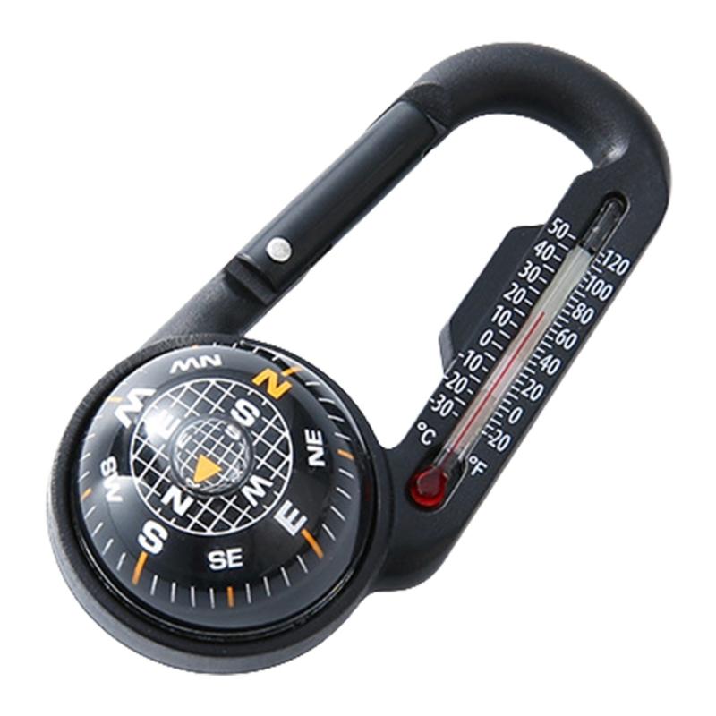 Multifunctional Carabiner with Compasses & Thermometers Snap Hook Keychain Outdoor Climbing Survival Tool Easy to Use
