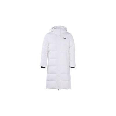 Středně dlouhá teplá péřová bunda s kapucí Unisex Svrchní oblečení Bílá F11W048956F-WT