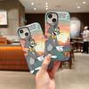 Double-layer Protective Phone Case with Tom and Jerry Cartoon Prints, Compatible with iPhone 7, 8, 11, 12, 13, 14, 15, 16 and 17 Pro Max Plus