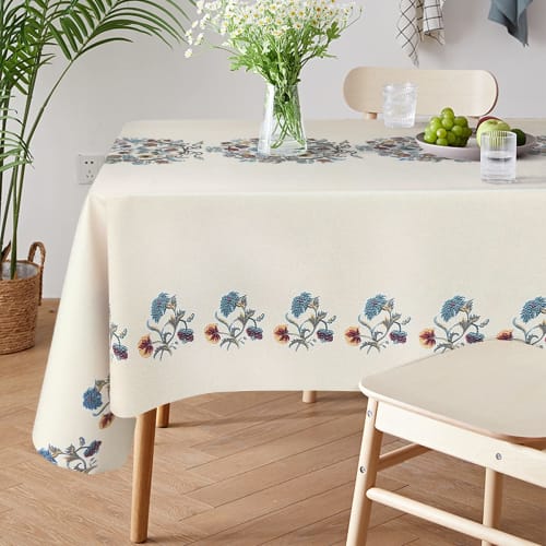 LOHOMEVE Stylish Vinyl Tablecloth, Water-Repellent, Square or Rectangular Table Cover, Nordic Style, Stain-Resistant, Waterproof, Oil-Resistant, Heat-