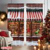2 Stück 2D Flachdruck Frohe Weihnachten Beliebte Fenstervorhänge Weihnachten 17 Langlebiges Polyester Ohne Strom Frühling Perfekt