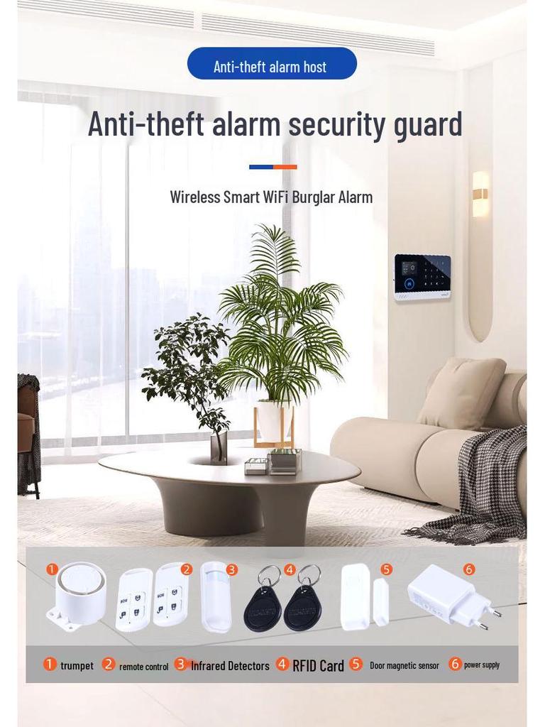 Tuya Smart WiFi & GSM Alarm Hub: 2,4" Dotykový displej Bezdrôtový bezpečnostný systém