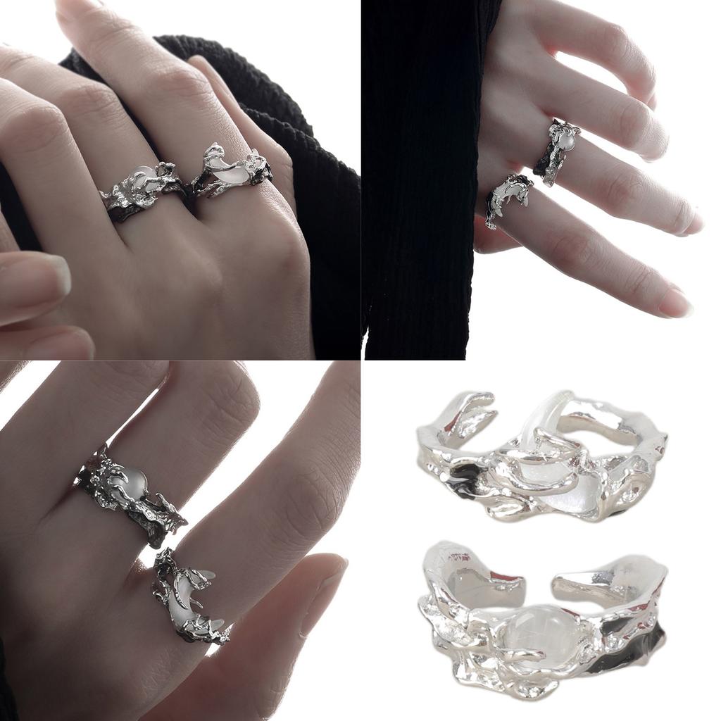 Elegant Sun and Moon Design Rings Adjustable Open Rings Jewelry for Couples Symbolizing Eternal Love and Commitment