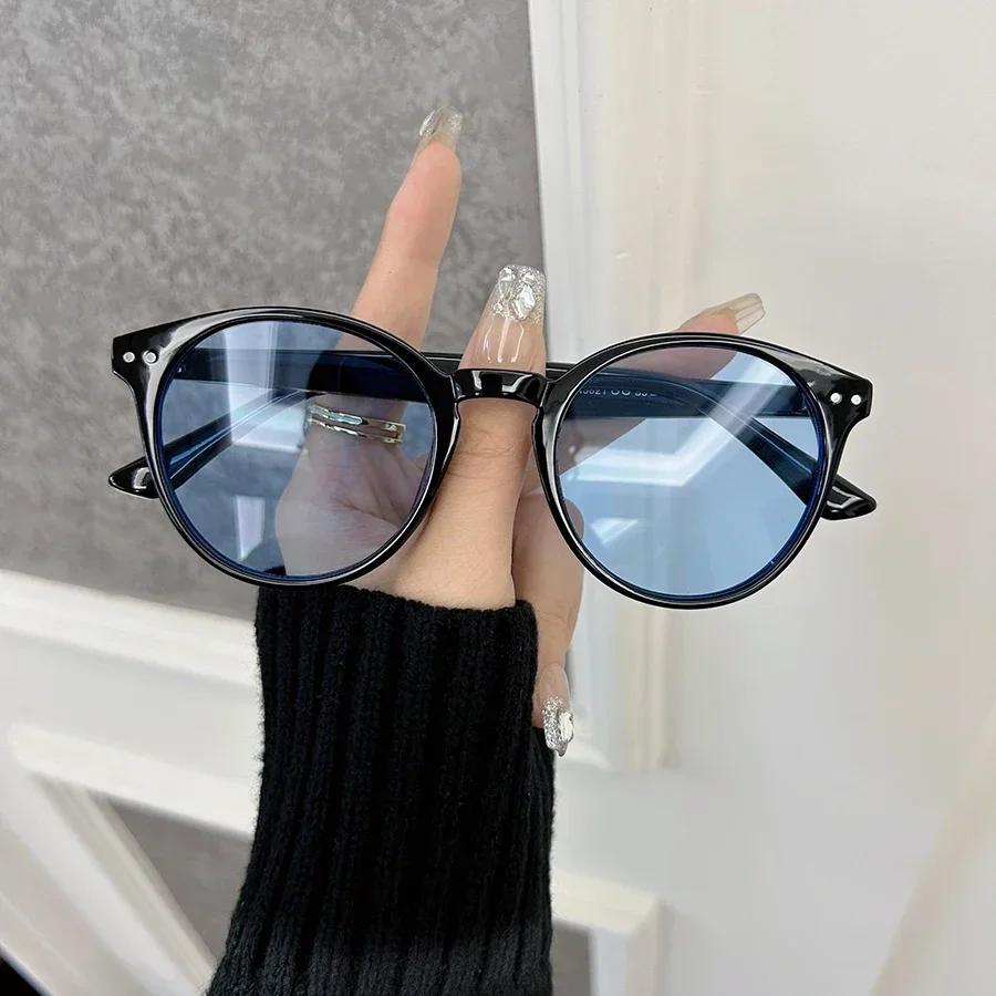 Fashion Plain Oval Sunglasses Men Women Brand Designer Classic Vintage Sun Glasses Male Travel Shades