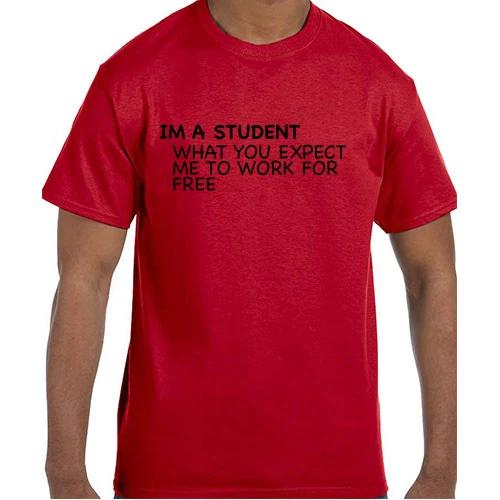Funny Humor Student Work for Free T shirt T shirt S
