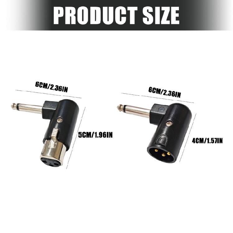Professional Grade 6.35mm to XLR Converter 90 Degree Adapter for Integration with Audios Interfaces and Mixers