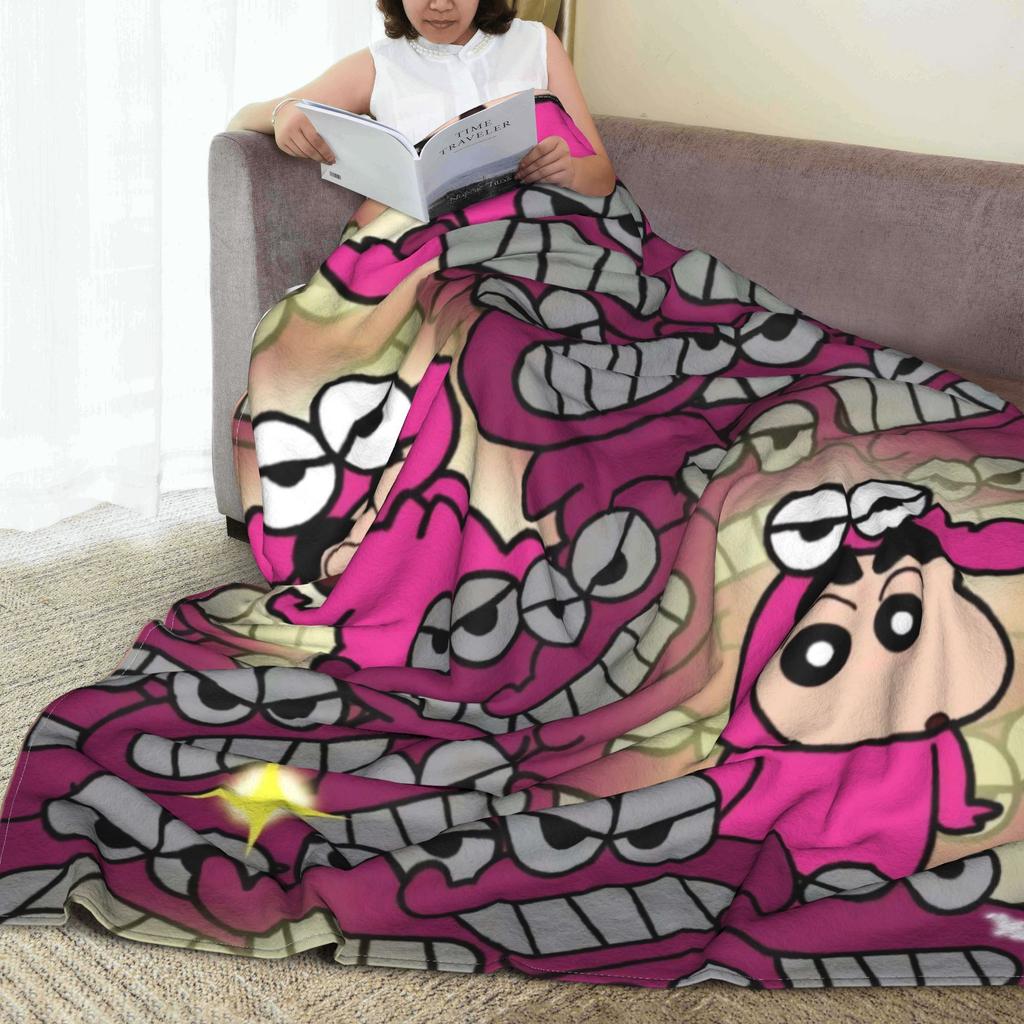 Crayons Shin-chans Cosplay Plush Blanket Kids Adult  Flannel Throw Blanket For Outdoor Super Soft Custom Quality Bedspread Gift