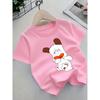 European Sizes Kids' Short Sleeve T-Shirt with Cute Cartoon Dog | Summer New Breathable Comfortable Clothing, Casual Style, Crew Neck,