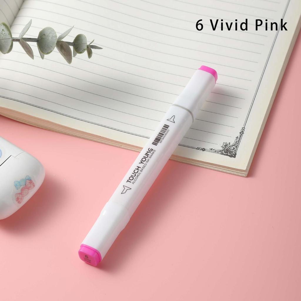 6th Gen Double Tip White Square Barrel Oil-Based Marker for Drawing & Hand-Painting