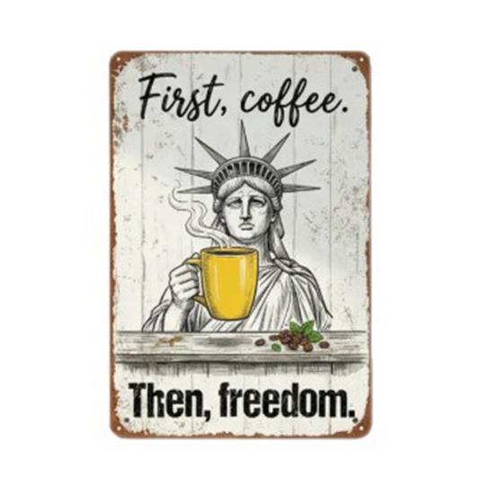 День Свободы Выходной Винтажные Металлические Знаки Ретро Статуя Свободы Кофе Пиво Юмористический Знак Потертый Патриотический Настенный Декор для Кухни Офиса Бара S A